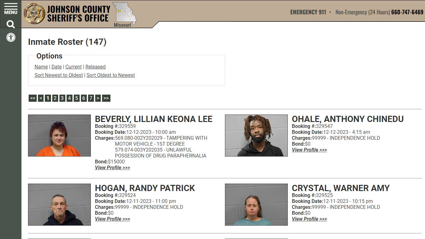 Inmate Roster - Current Inmates Booking Date Descending - Johnson ...
